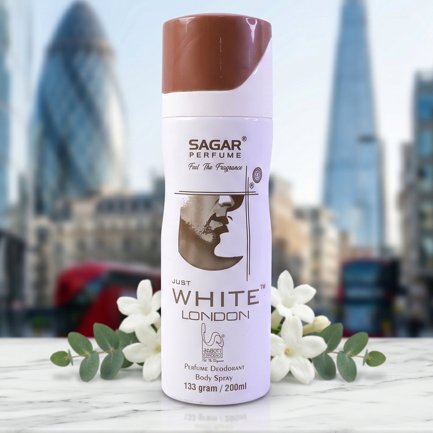 Sagar Just White London Perfume Body Spray Deodorant For Men (200 Ml)