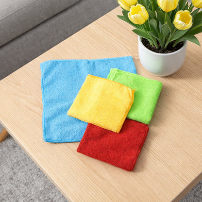 Microfiber Cleaning Cloths 4 Pc Set Multipurpose Cleaning Towel Napkin
