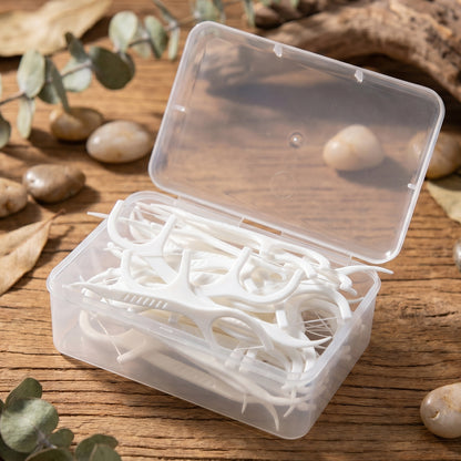 2 In 1 Toothpick Dental Floss Sticks Set Teeth Cleaning Flosser With Box (1 Set)