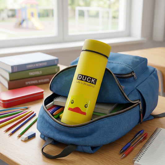 Cute Cartoon Design Frosted Glass Water Bottle With Leak Proof Lid (450 Ml)