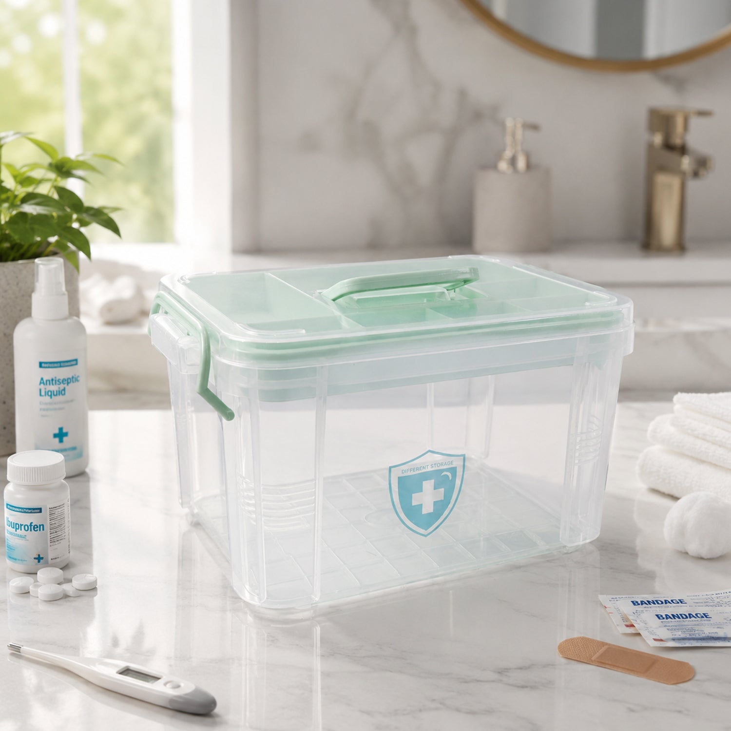 Plastic Medicine Storage Box With Lid For First Aid Tablet  Healthcare Organizer (1 Pc)