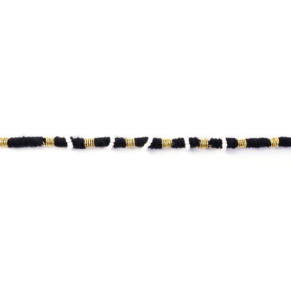 Handmade Black Bracelet Rakhi With White Beads (1 Pc)