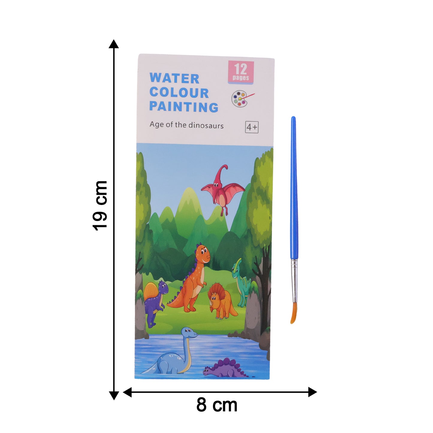 Kids Water Colour Painting Book With Brush (1 Set 12 Pages)