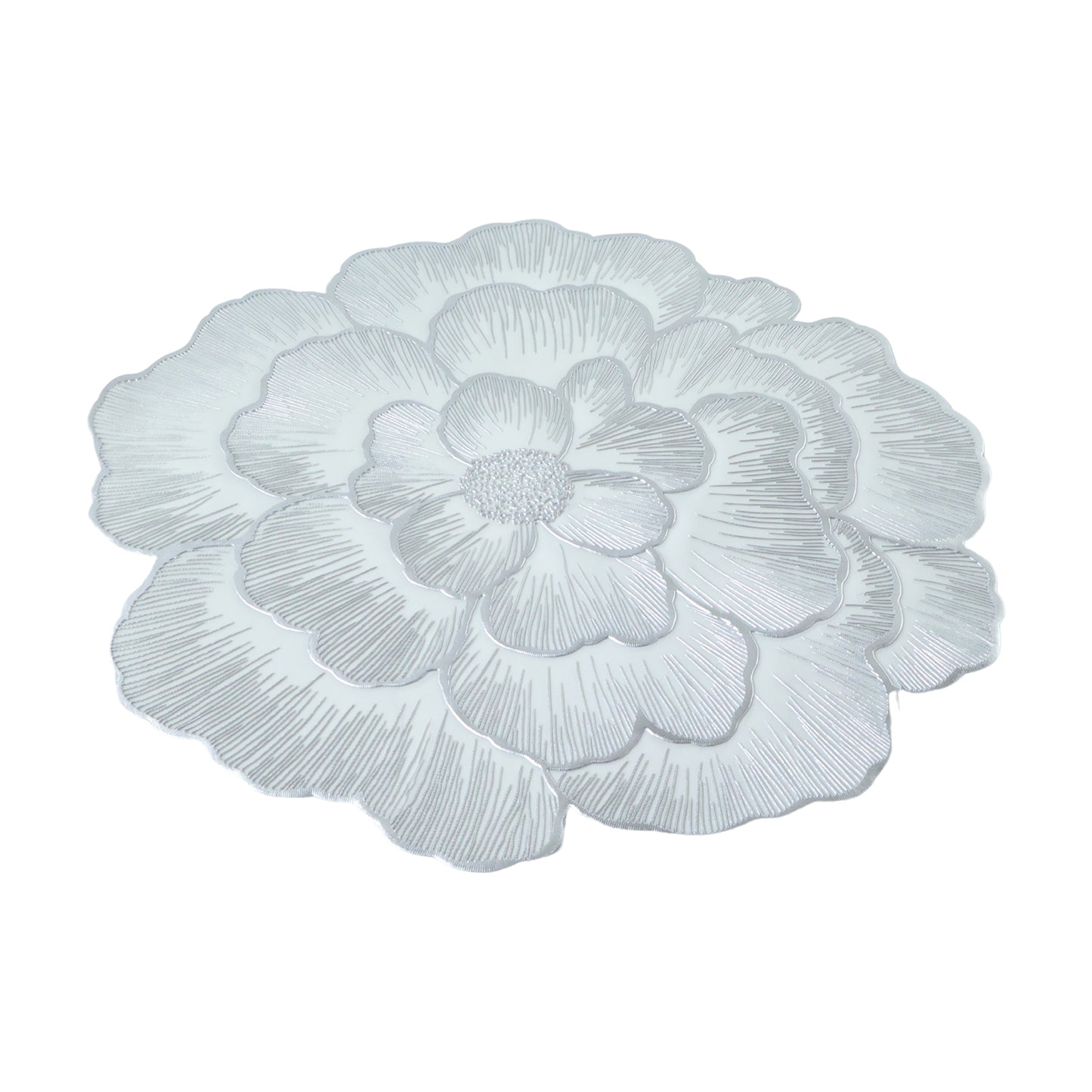 Round Floral Design Pvc Table Mat 1 Pc 36x36 Cm