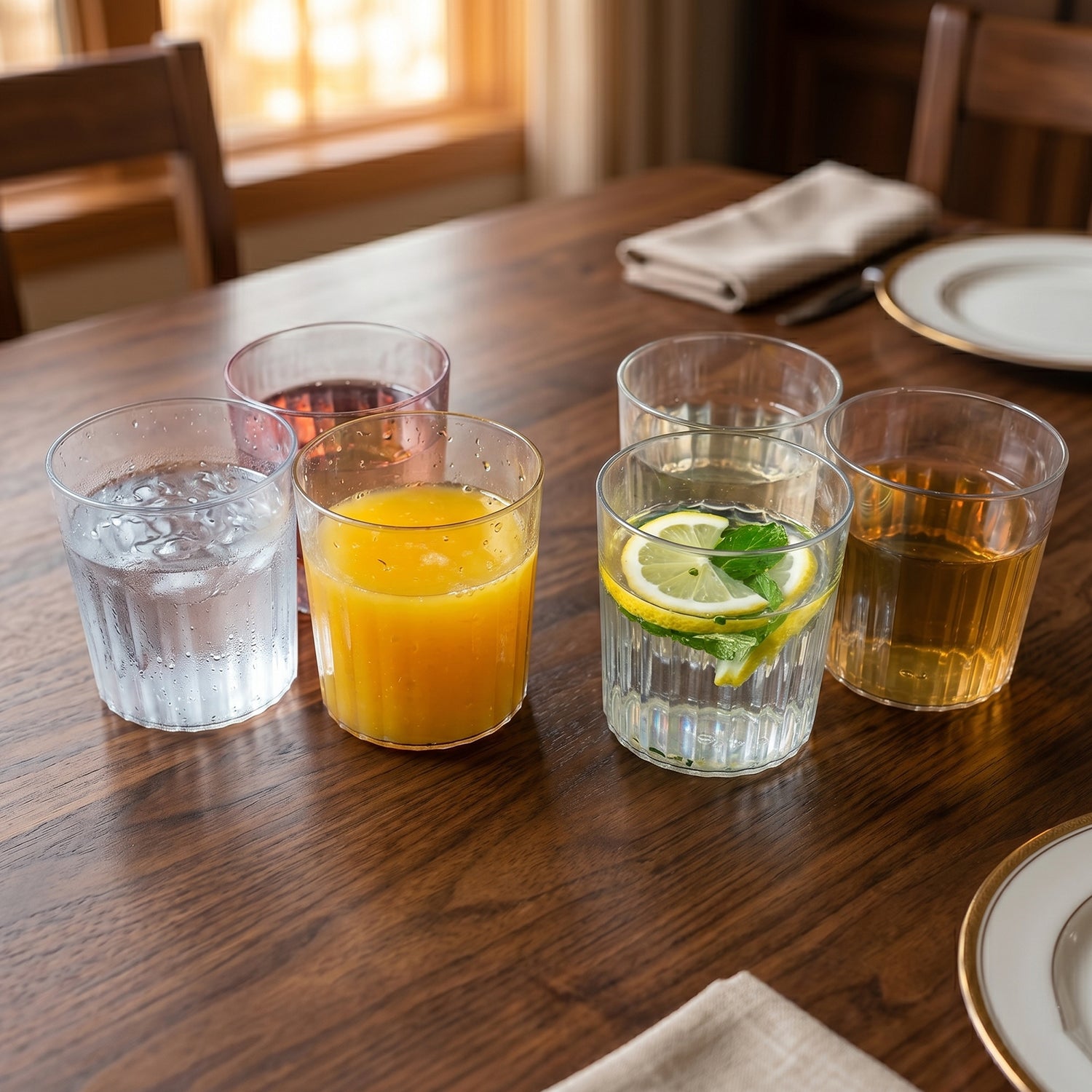 Premium Transparent Drinking Glass Set (6 Pc Set 300 Ml Approx)