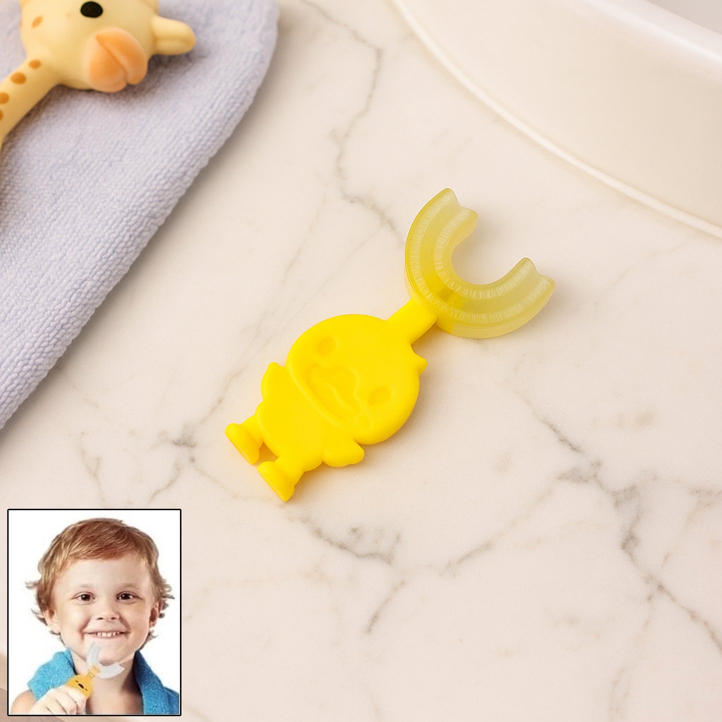 Cute Cartoon Duck U-shape Baby Toothbrush (1 Pc  Mix Color)