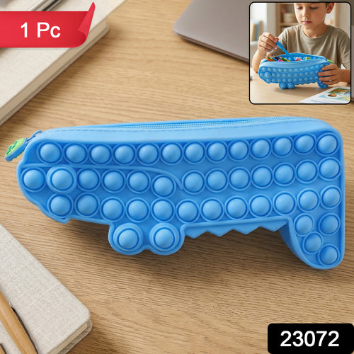 Cartoon Crocodile Shape Pop It Pencil Pouch (1 Pc)