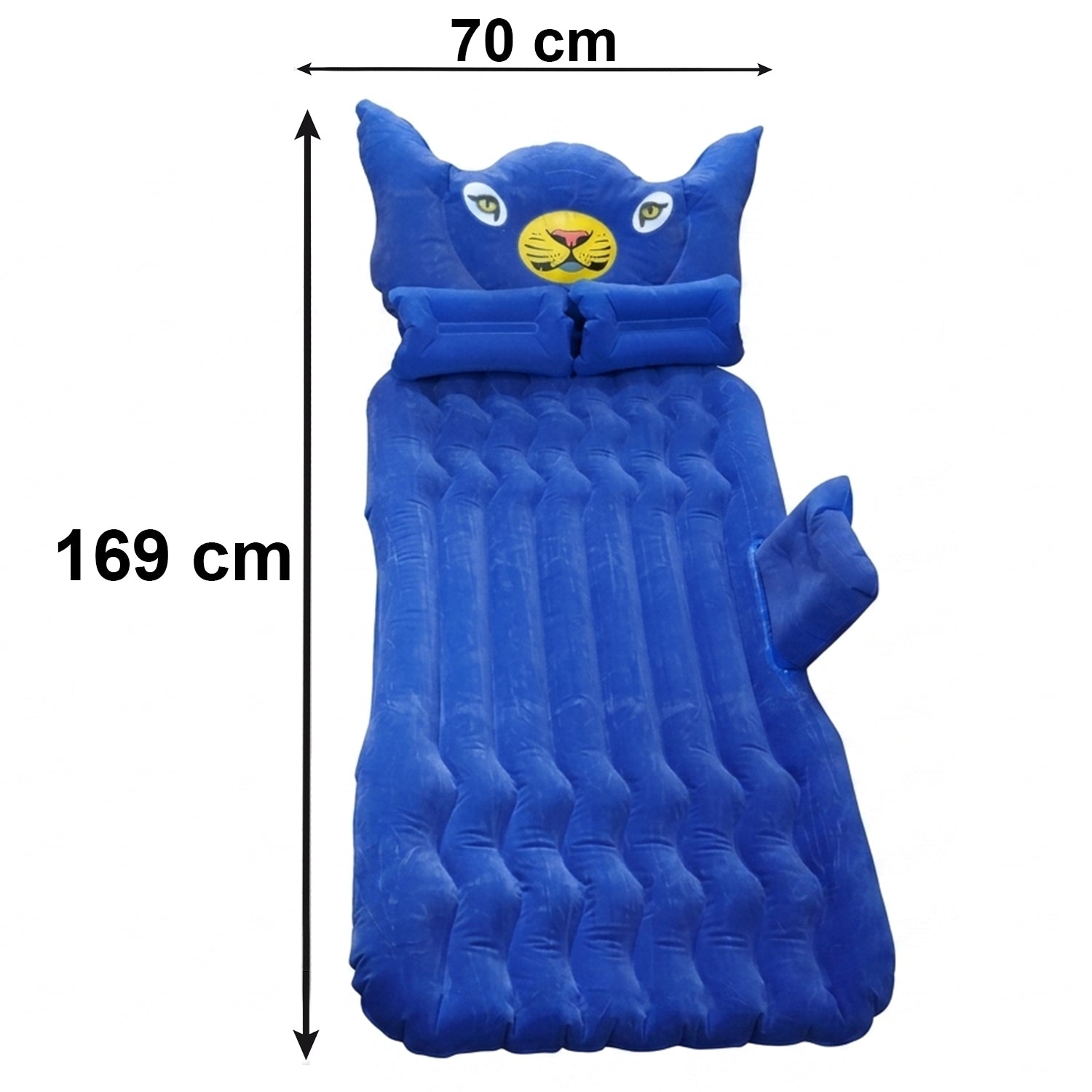 Inflatable Car Bed Set With Lion Head Pillow And Cushions For Comfortable Travel Sleeping (1 Set)