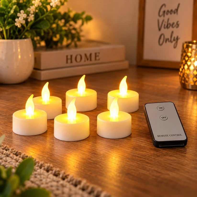 LED Flameless Candle Set – 6 Piece Warm Flickering Lights