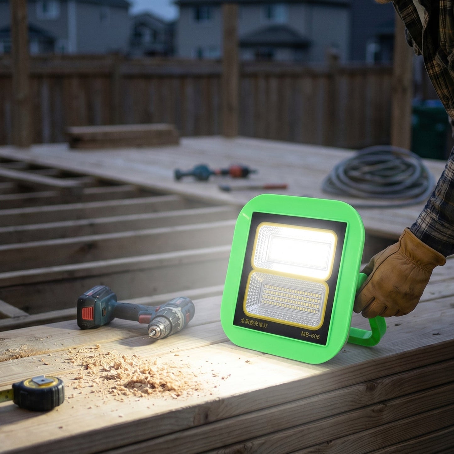 Solar Rechargeable Led Flood Light  Portable Outdoor Illumination