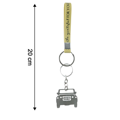 Stylish Dual-keyring Metal Car Keychain Set (1 Set)