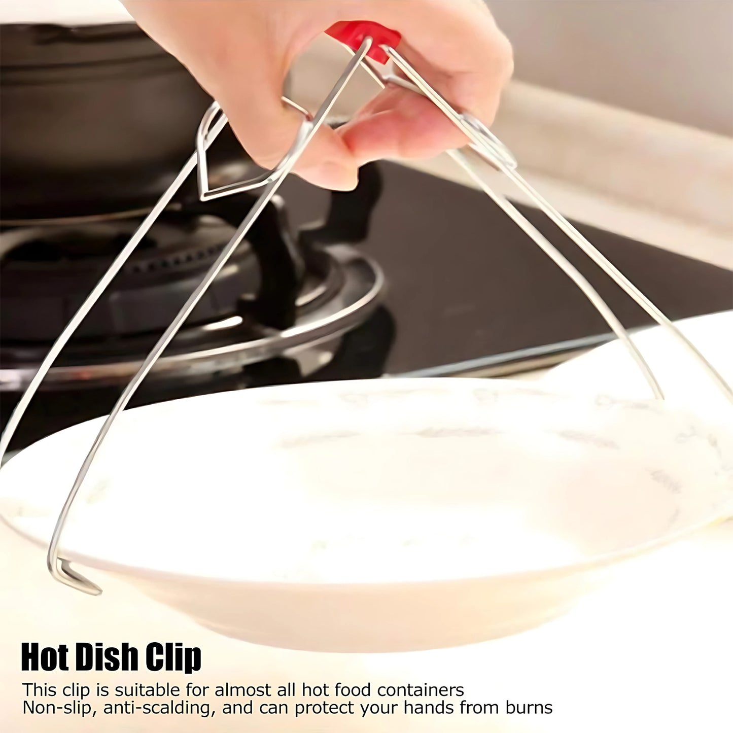 Heavy-duty Stainless Steel Kitchen Dish Plate Bowl Vessel Gripper Tong (1 Pc)
