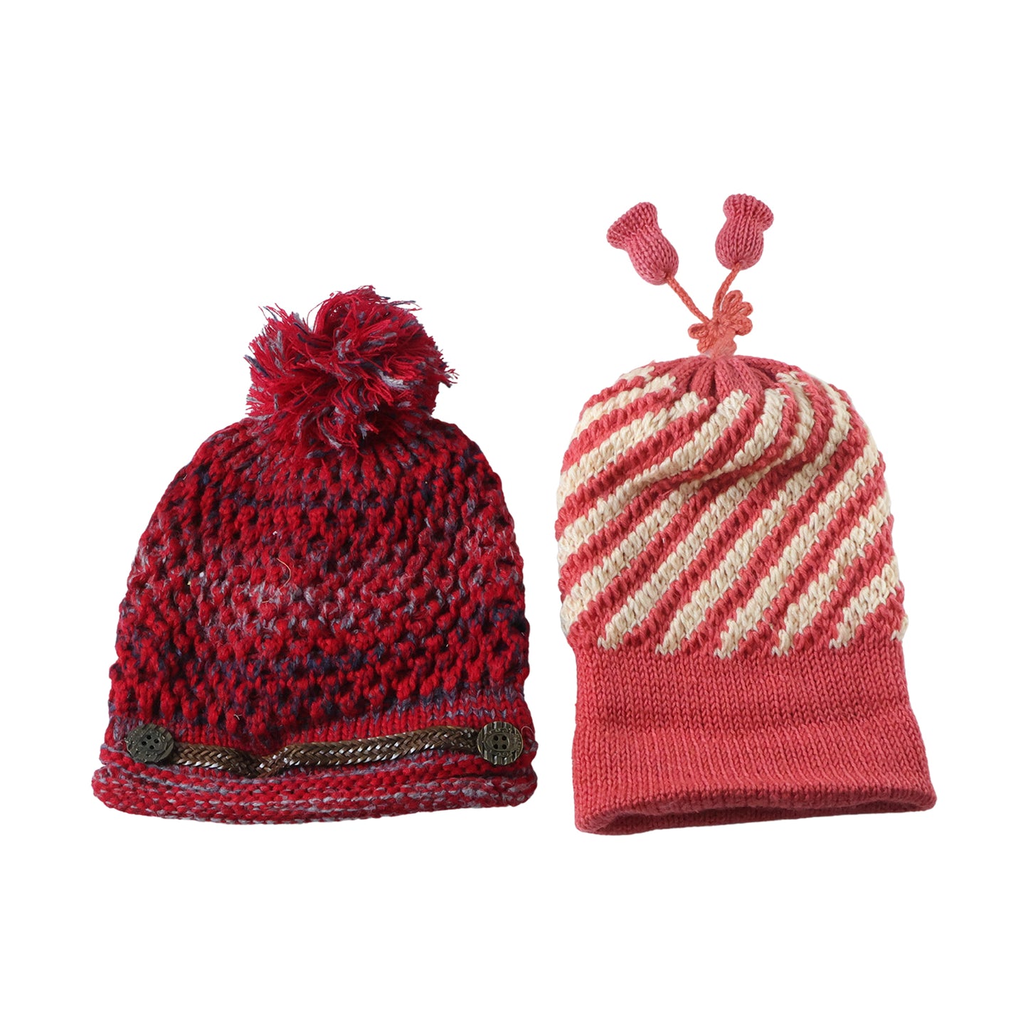 Cute Winter Woolen Knitted Caps For Men  Women (1 Pc Mix Design)