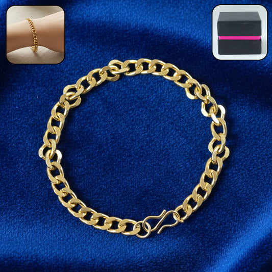 Classic Gold Finish Chain Link Bracelet For Men And Women (1 Pc)