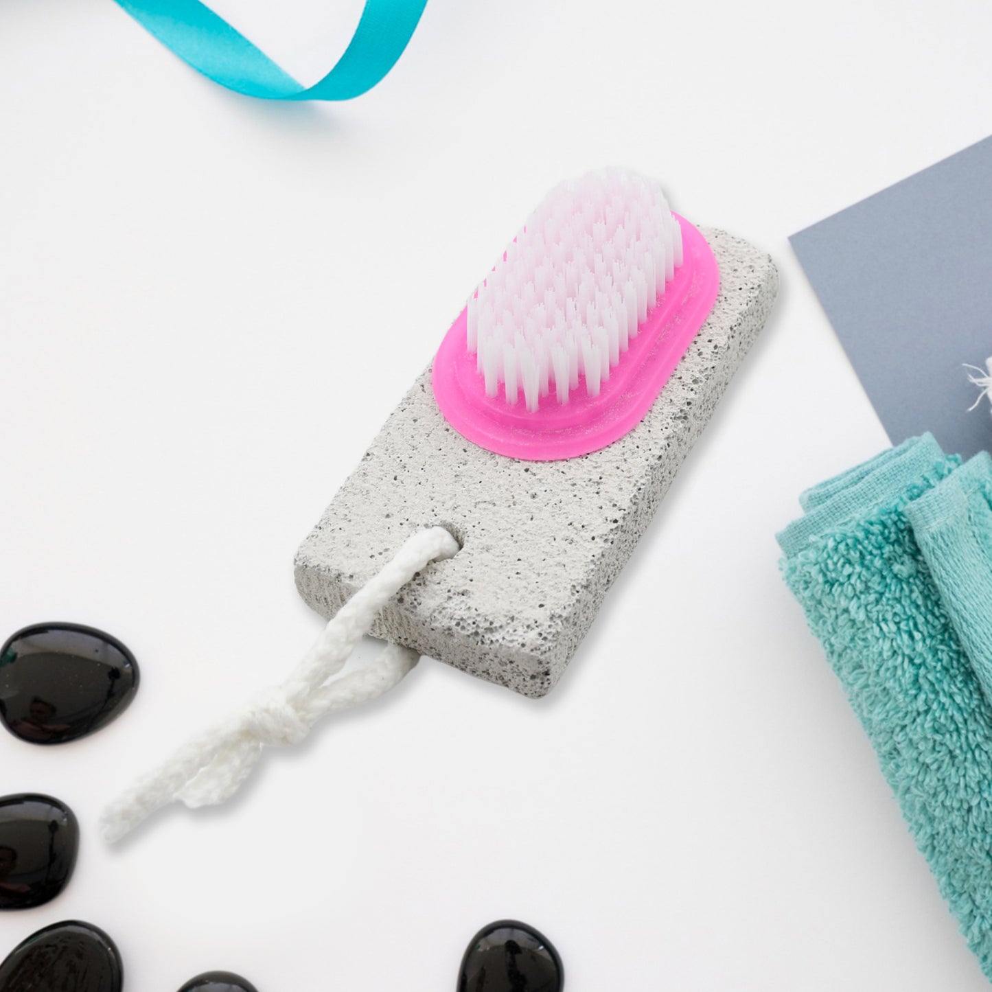9352 Hand And Foot Brush With Pumice Stone To Remove Dead Skin  Callus Stone Foot Scrubber Pedicure Brush For Dead Skin