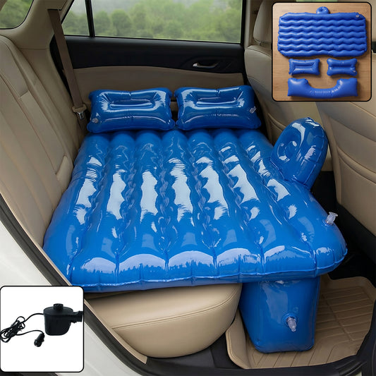 Portable Inflatable Car Air Mattress Bed With Pillow Set (1 Set)