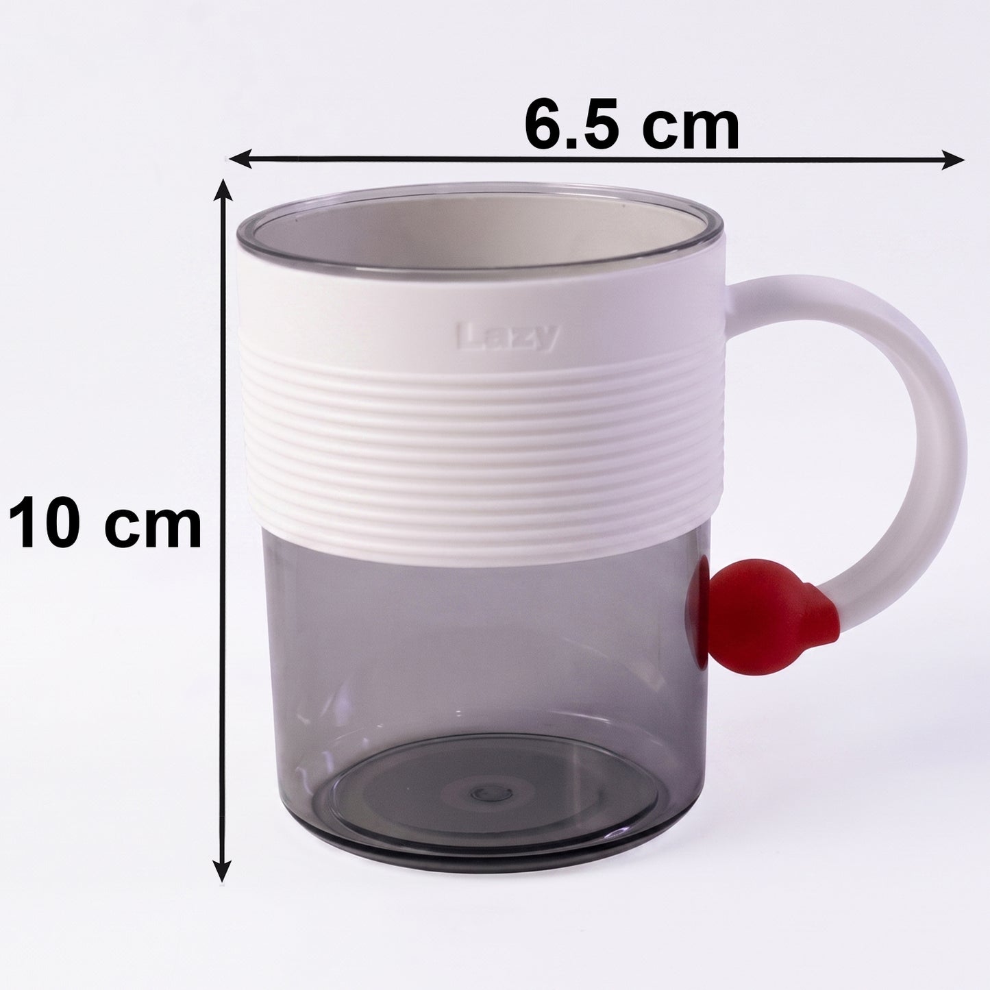 Transparent Plastic Tea And Coffee Mug With Ring Handle For Home Office (1 Pc)