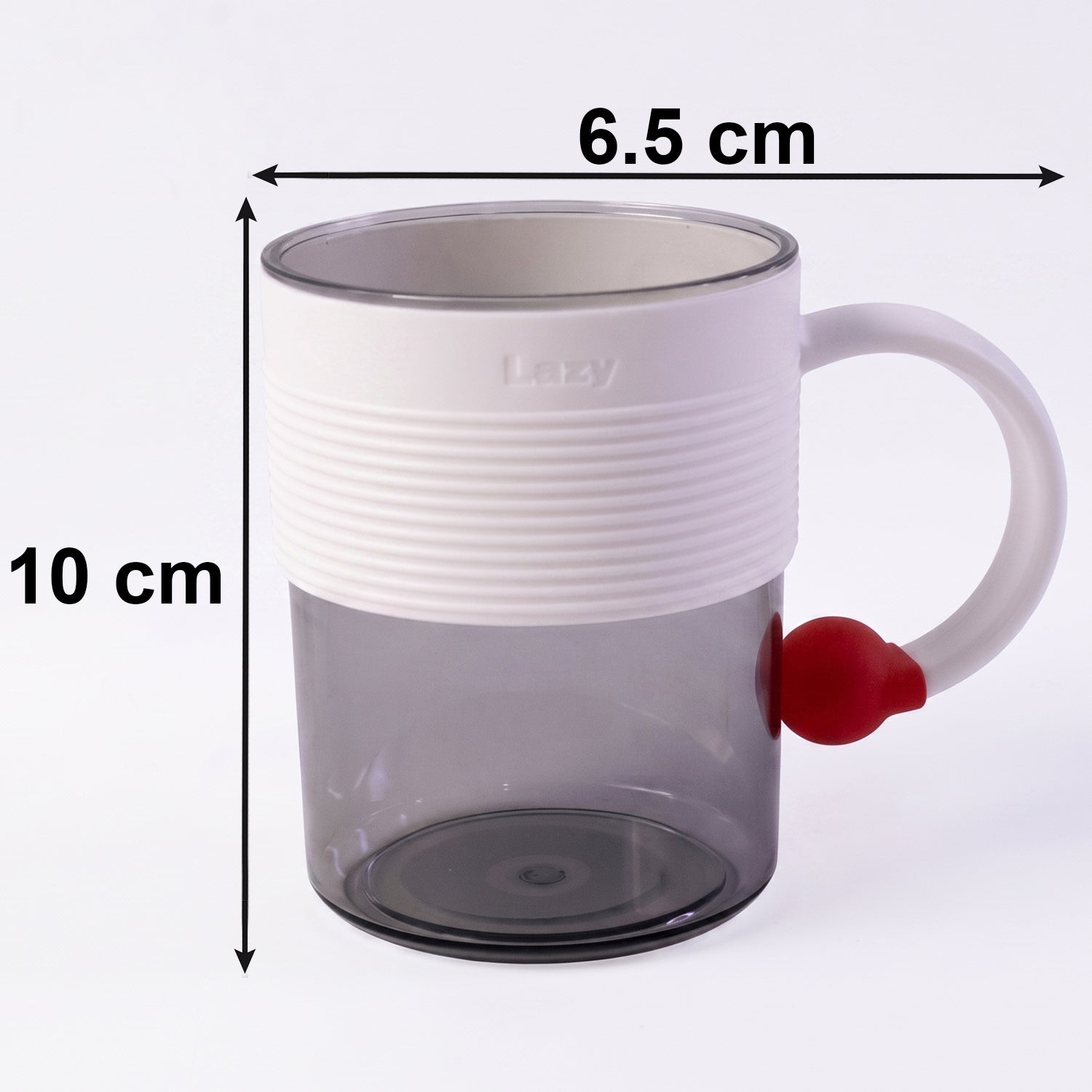 Transparent Plastic Tea And Coffee Mug With Ring Handle For Home Office (1 Pc)