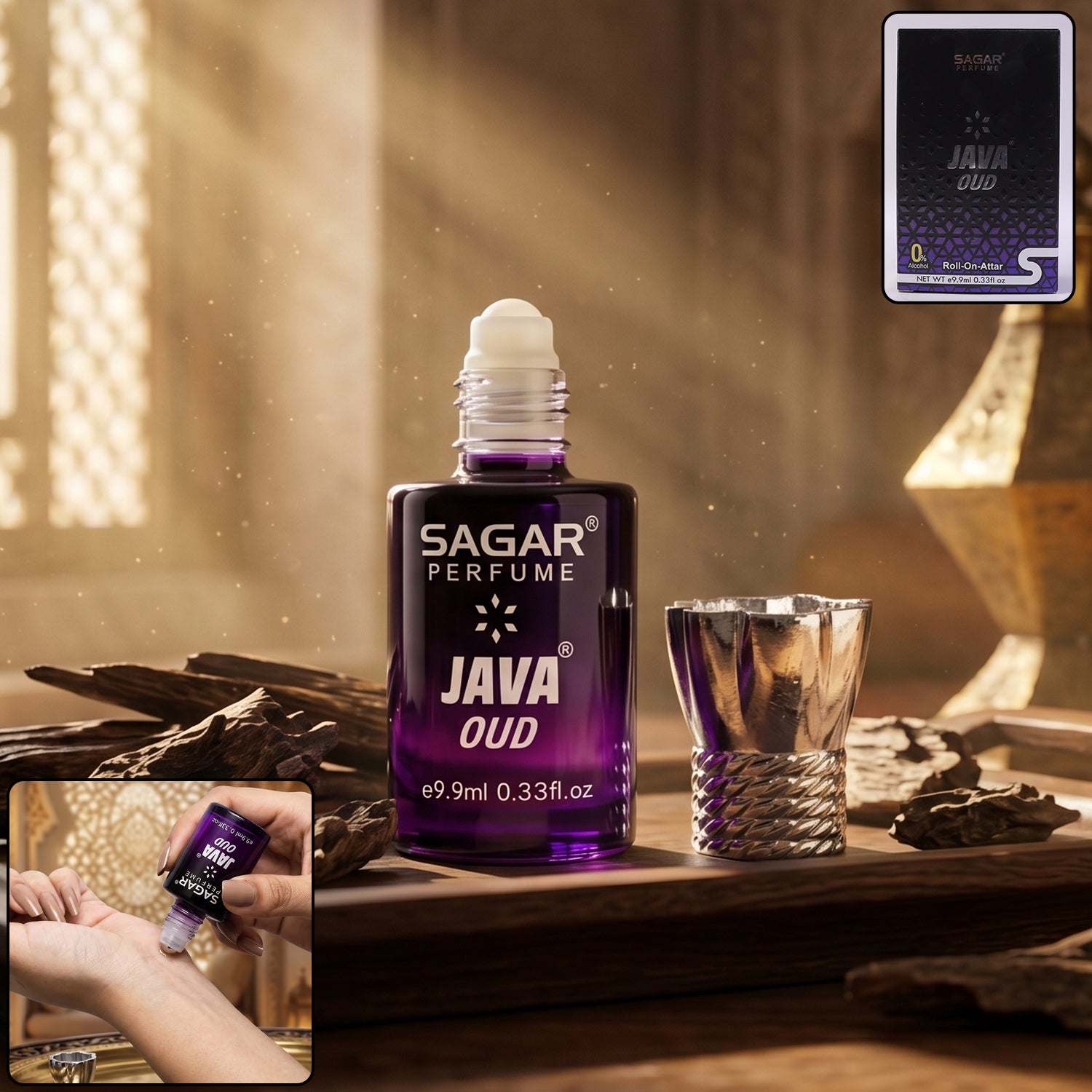 Sagar Java Oud Roll-on Attar Alcohol-free Perfume Oil For Men And Women (9.9 Ml)