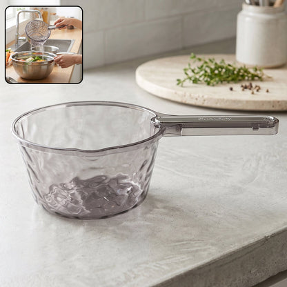 Transparent Plastic Water Dipper Scoop With Handle For Bathroom (1 Pc)