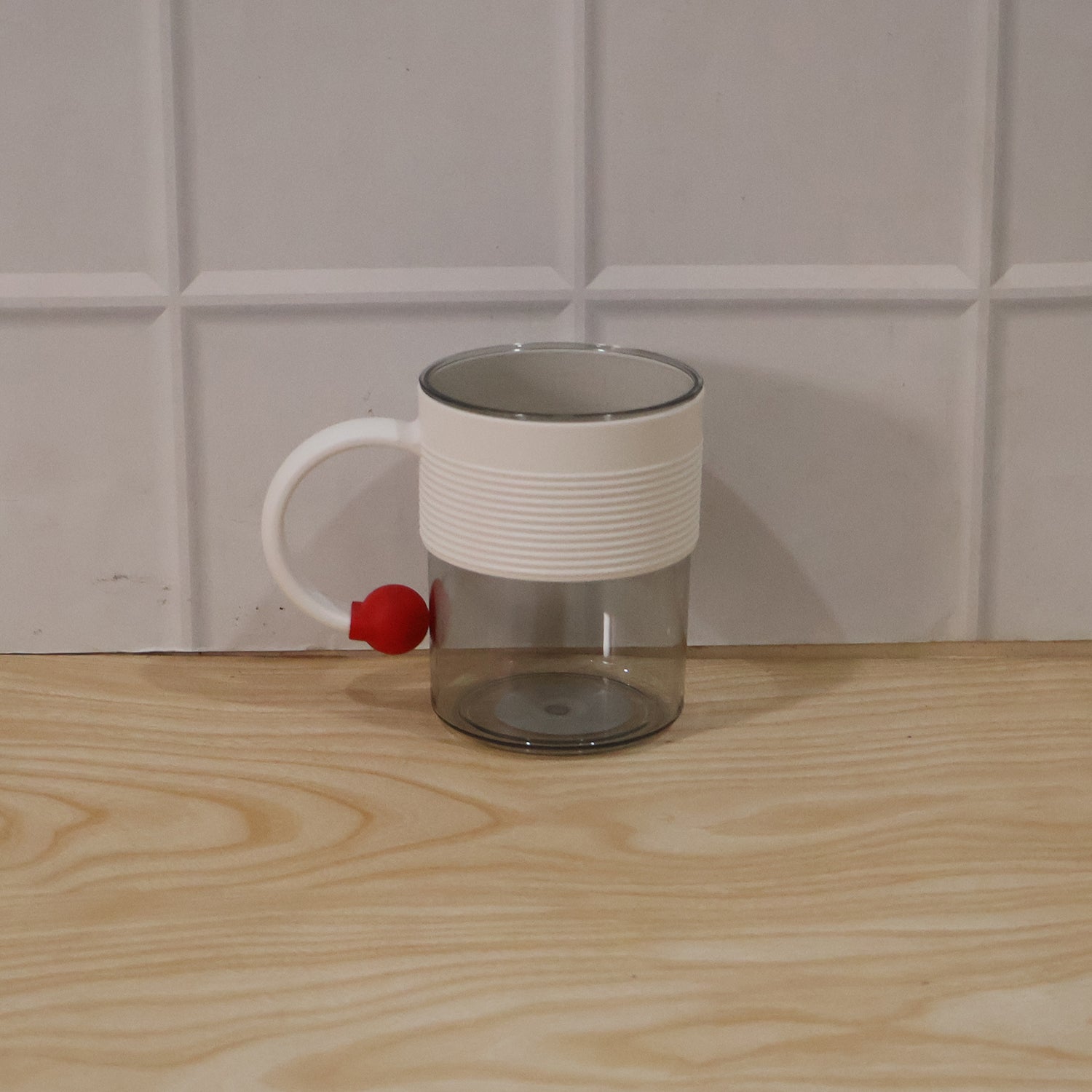 Transparent Plastic Tea And Coffee Mug With Ring Handle For Home Office (1 Pc)