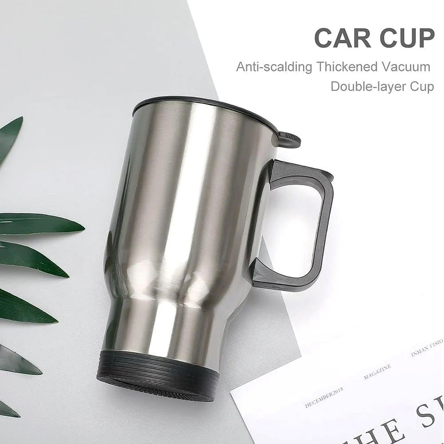 Stainless Steel Vacuum Glass Insulated Glass Coffee Cups (With Lid  Handle  1 Pc)
