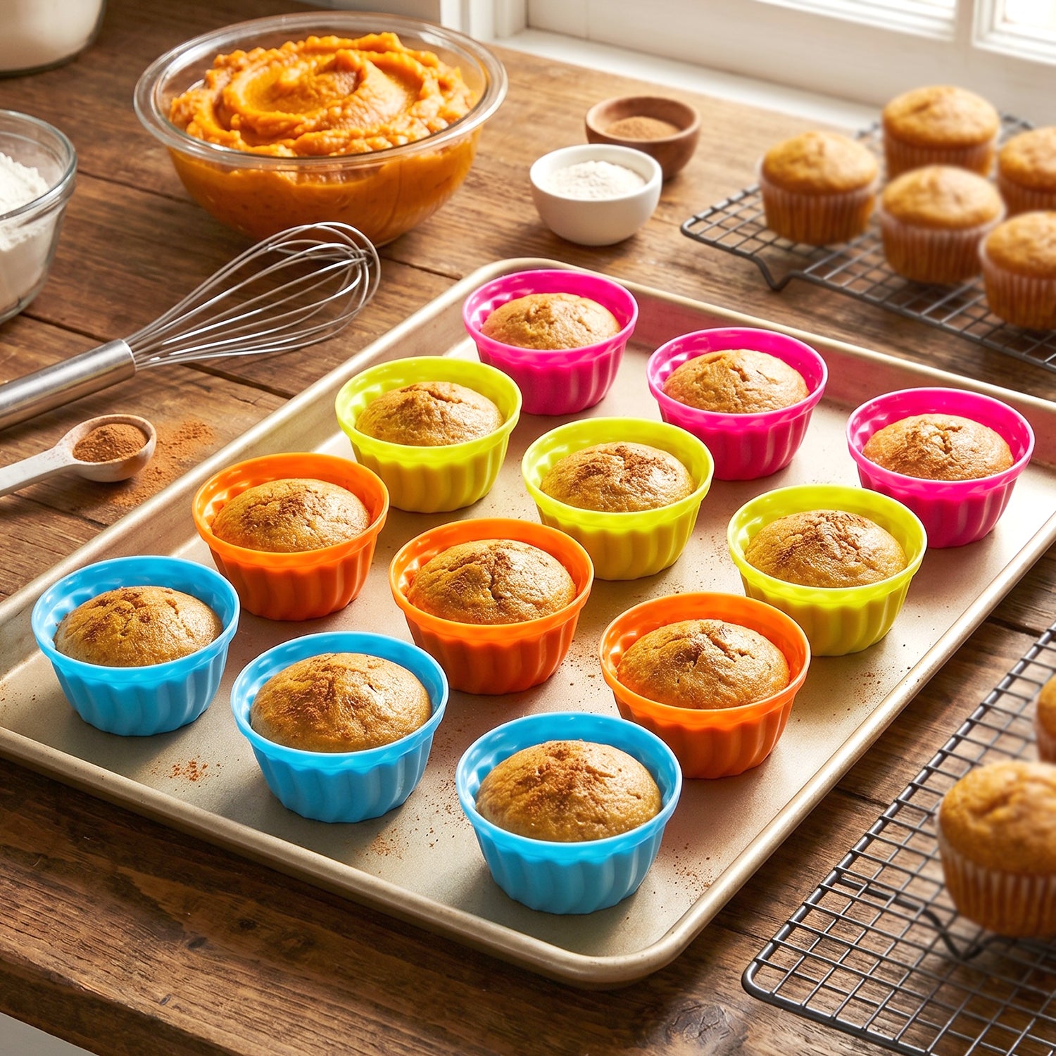 Reusable Silicone Cupcake Mould Set (12 Pc)