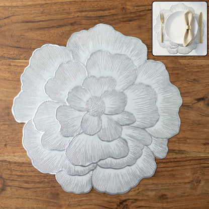 Round Floral Design Pvc Table Mat 1 Pc 36x36 Cm