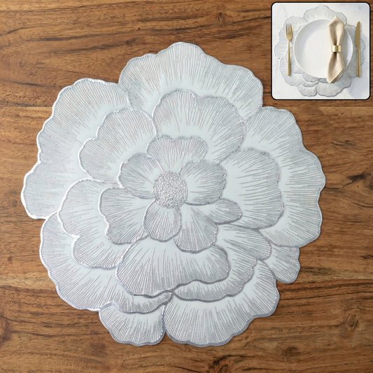 Round Floral Design Pvc Table Mat 1 Pc 36x36 Cm