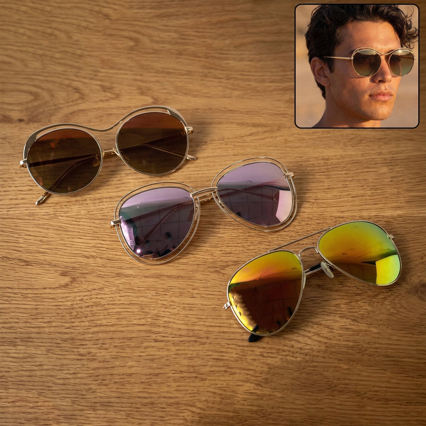 Stylish Fancy Mix Design Sunglasses For Men And Women Metal Frame (1 Pc)