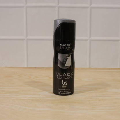 Sagar Just Black London Perfume Body Spray Deodorant For Men (200 Ml)