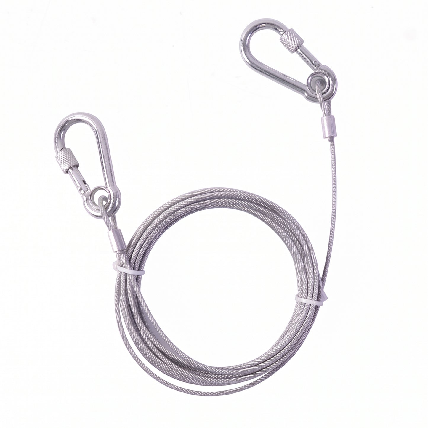 Heavy Duty Steel Wire Rope  5 Meter Clothesline With Carabiner Hooks