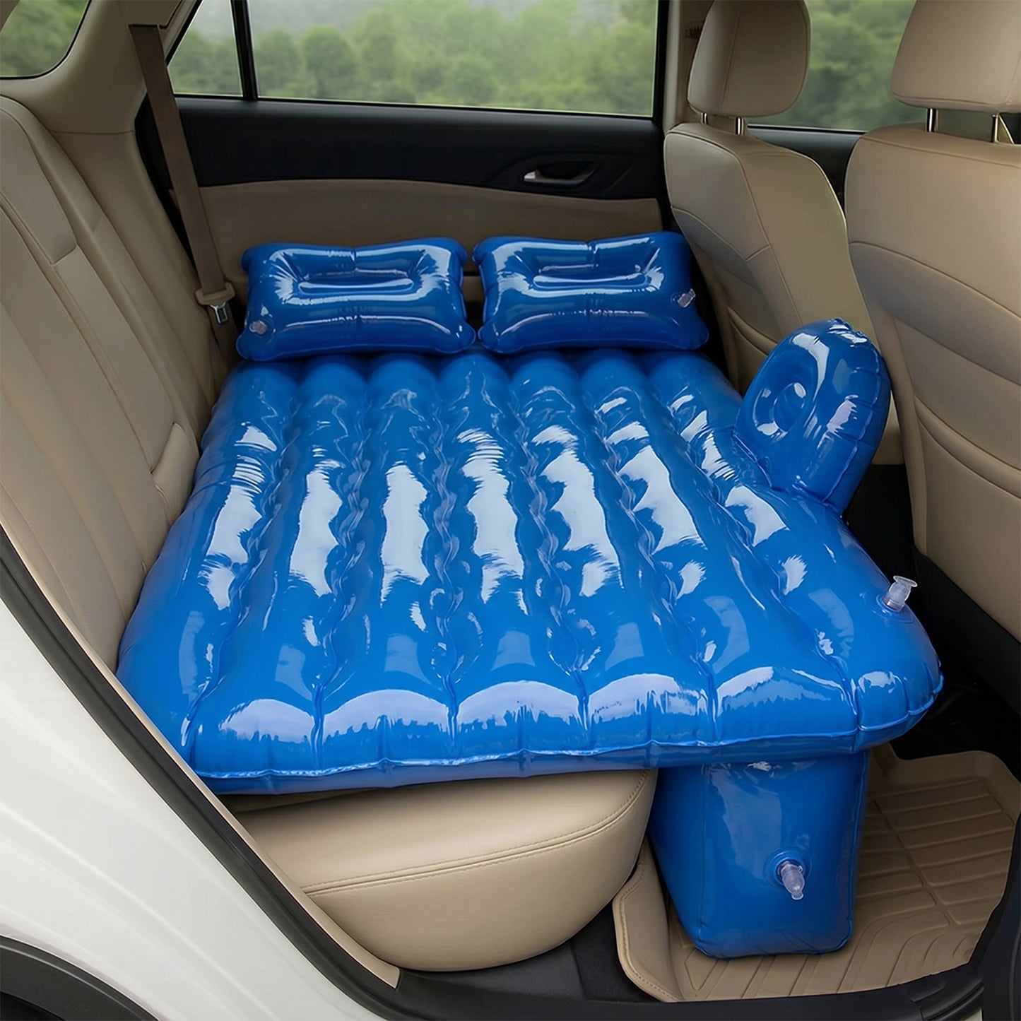 Portable Inflatable Car Air Mattress Bed With Pillow Set (1 Set)