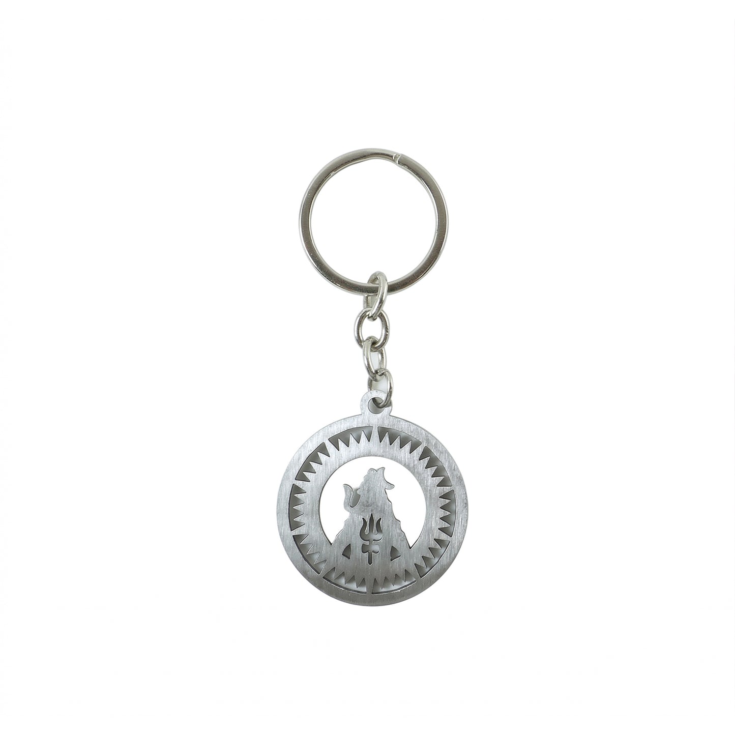 Premium Metal Round Mahakal Keychain 1 Pc