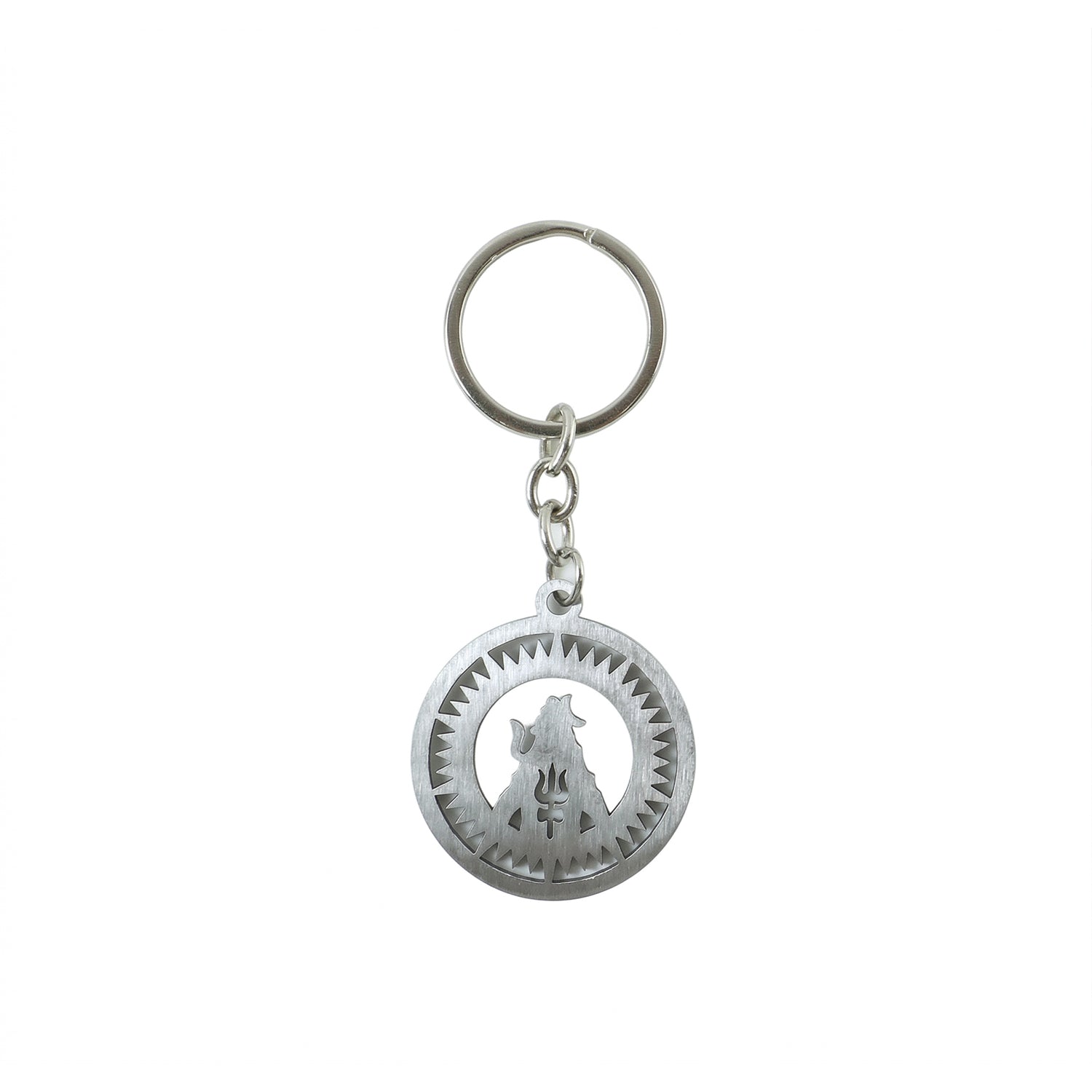 Premium Metal Round Mahakal Keychain 1 Pc