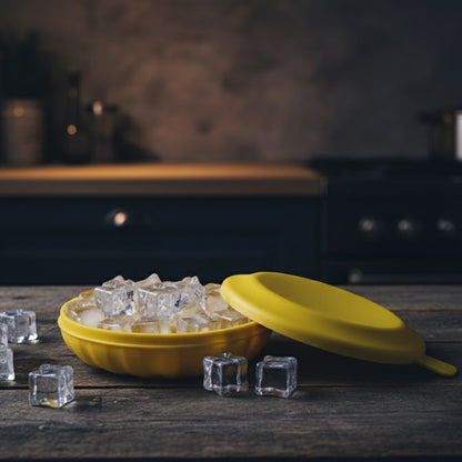 Premium Round Ice Cube Tray With Lid (1 Pc)