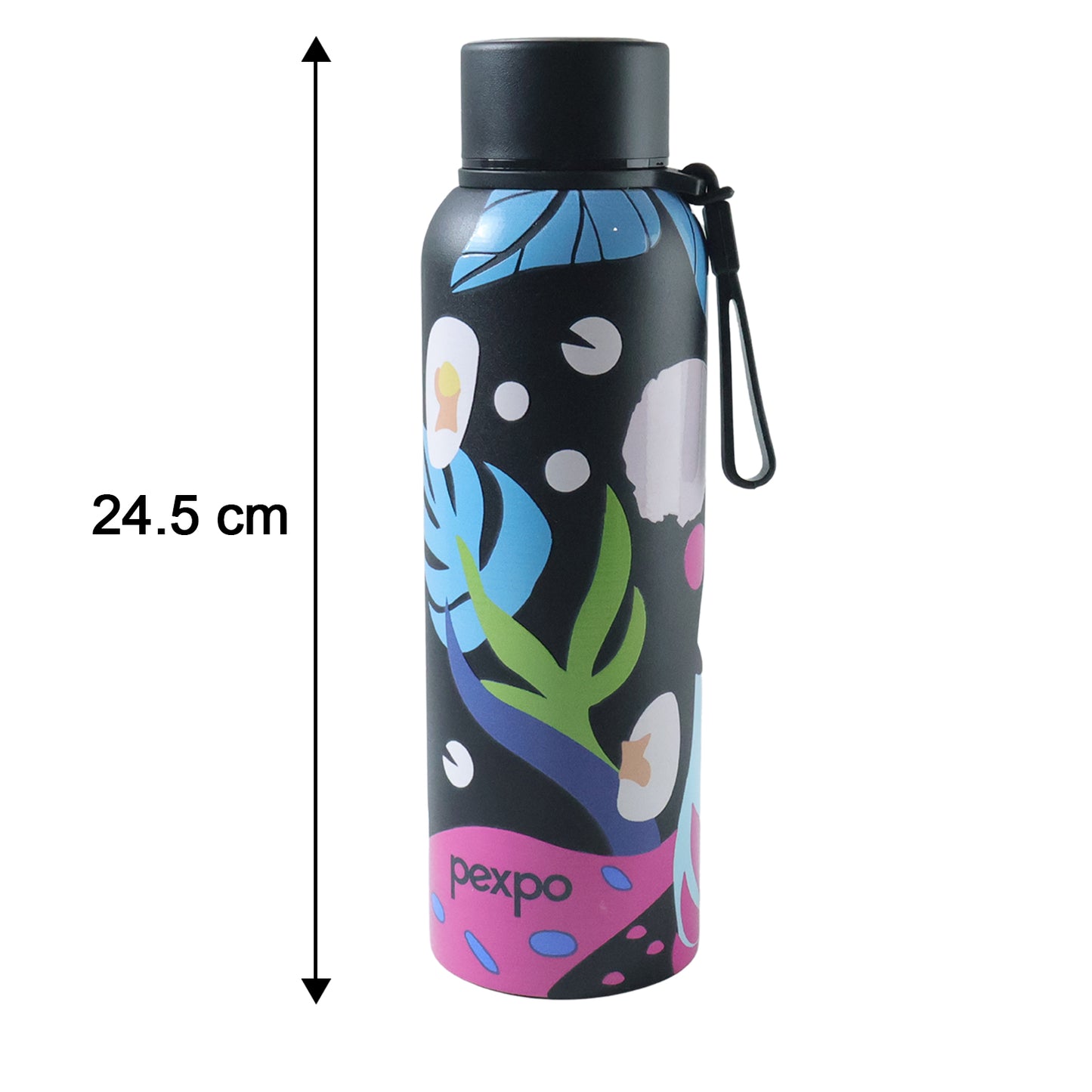 Pexpo Stainless Steel Printed Water Bottle 800 Ml Approx (1 Pc)