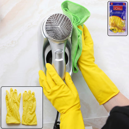 Large Yellow Cleaning Rubber Gloves Reusable Kitchen Dishwashing (1 Pair)