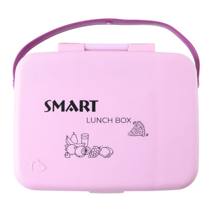 Smart Leak Proof Lunch Box With 3 Compartments And Spoon Set (1 Set)