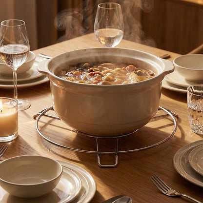 Stainless Steel Round Table Ring Hot Pot Stand (1 Pc)