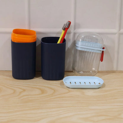 Bathroom Accessories Combo Set Tumbler Toothbrush Holder And Soap Dish (1 Set)