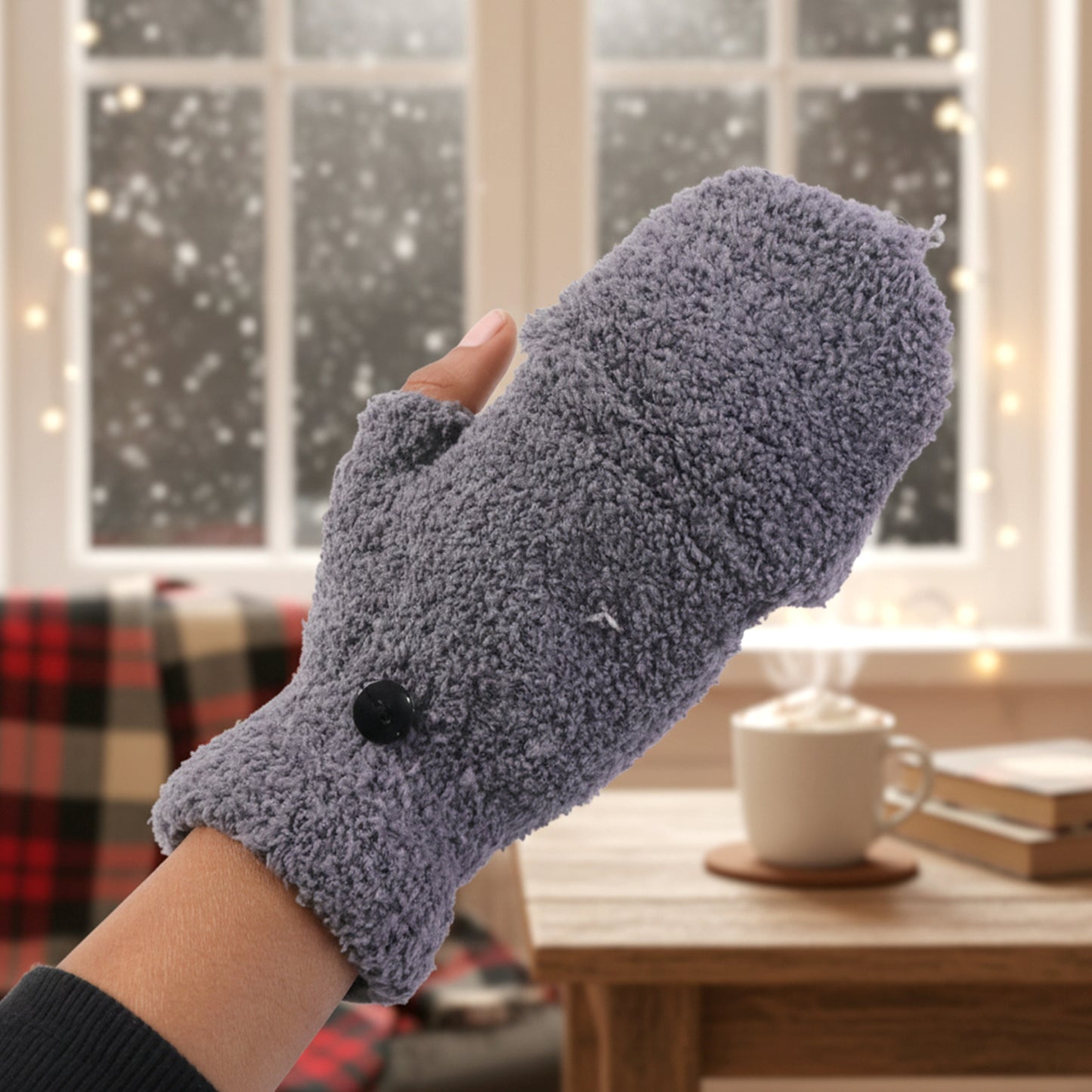 Winter Fingerless Gloves  Soft Warm Hand Gloves For Men  Women  (1 Pair)