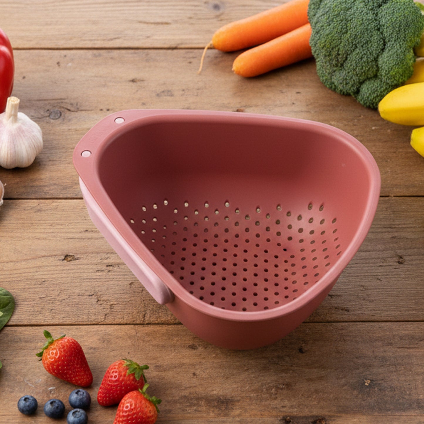 Supermom Kitchen Colander With Foldable Handle And Drain Base