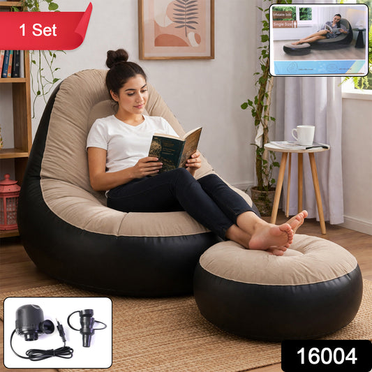 Inflatable Air Sofa Chair Set (1 Set 100x100x73 + 55x55x30 Cm)