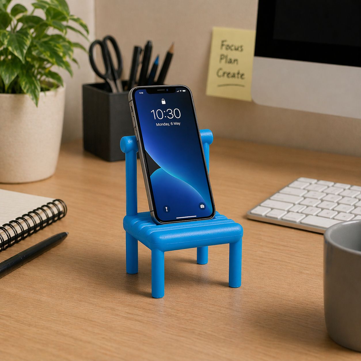 Mini Chair Mobile Stand Holder for Desk & Study Table Use(Color may vary)