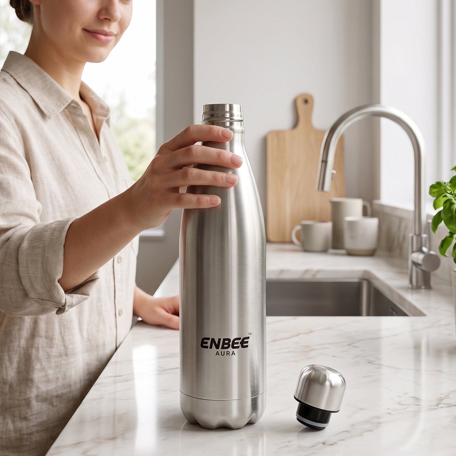 Enbee Aura Stainless Steel Insulated Water Bottle (1 Pc 1000 Ml)