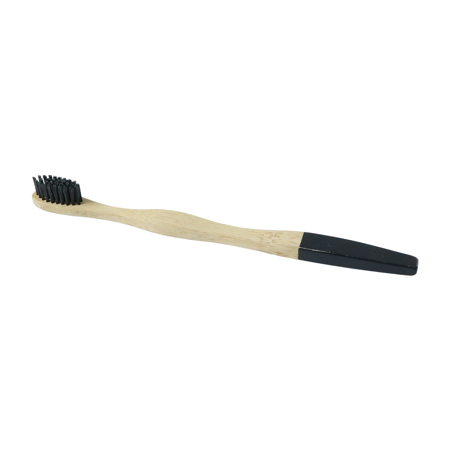 Natural Bamboo Toothbrush With Soft Charcoal Bristles (1 Pc)