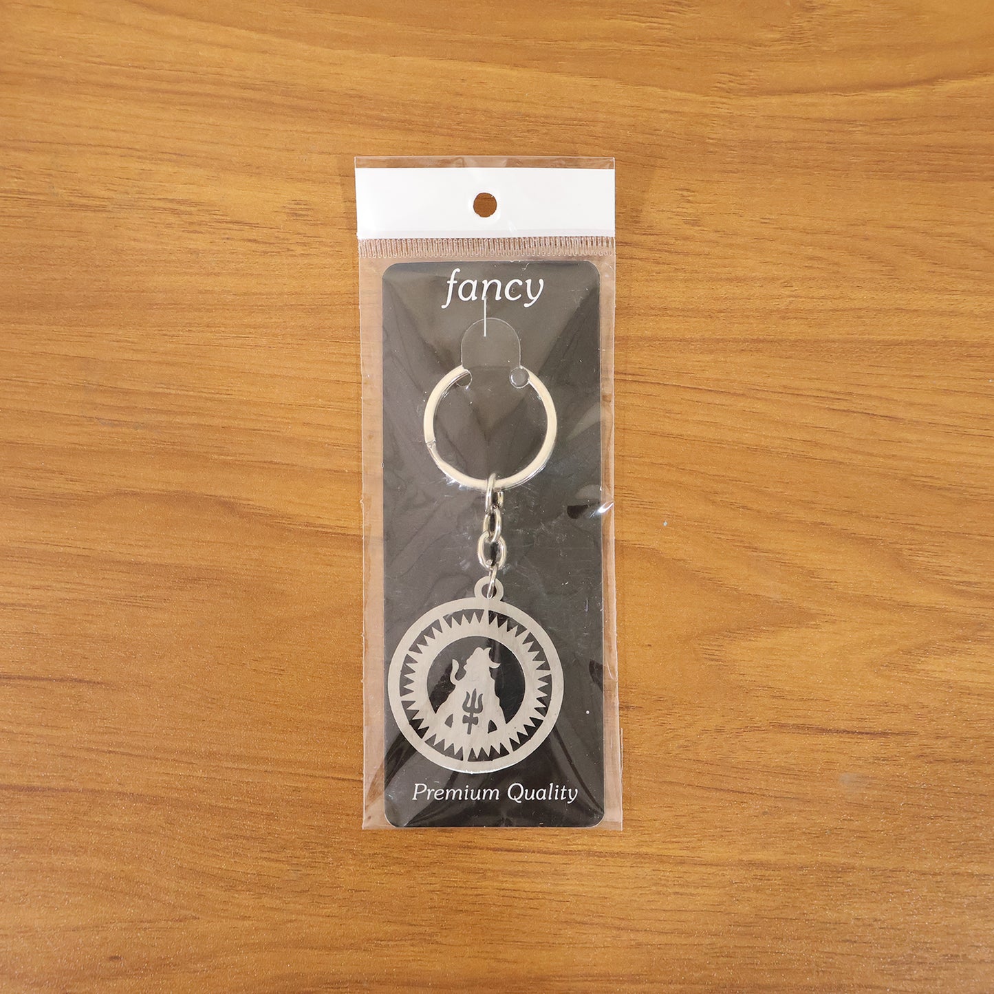 Premium Metal Round Mahakal Keychain 1 Pc