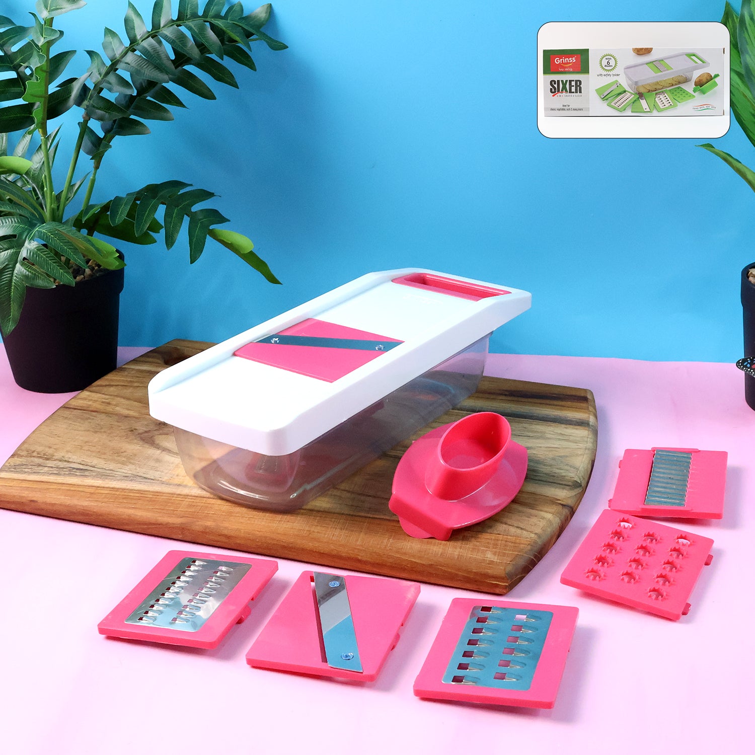 6-in-1 Vegetable Slicer Grater  Chopper - (Set)