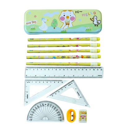 Cute Cartoon Geometry Box Stationery Set (1 Set)